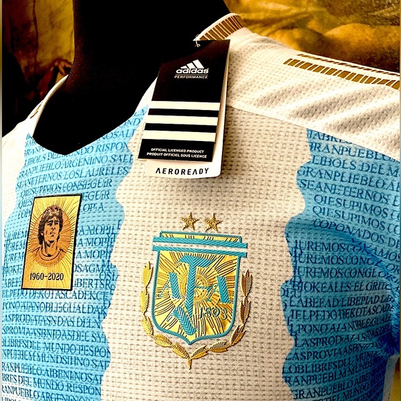 Adidas Argentina Rare Homage to Diego Maradona Timeless Jersey with Messi 10. - Picture 4 of 10